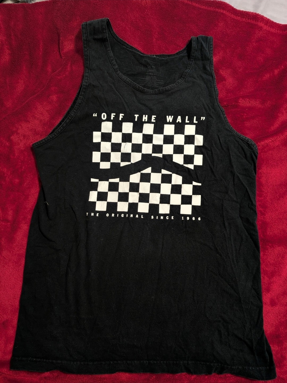 Vans Black Tank Top with White Checkerboard Logo
